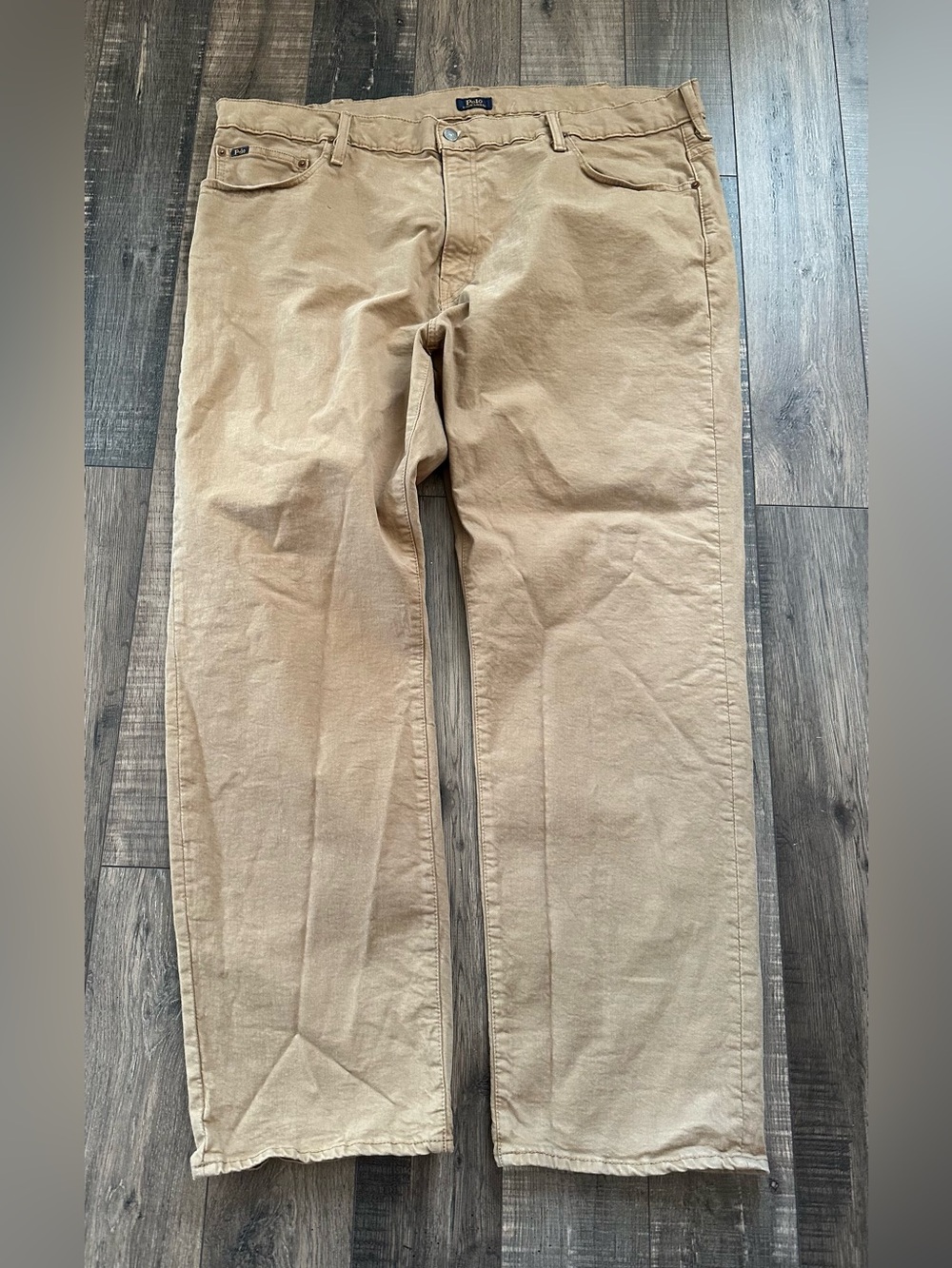 Polo Ralph Lauren Mens Size 44B x 32 Hampton Relaxed Straight Jeans Beige Khaki